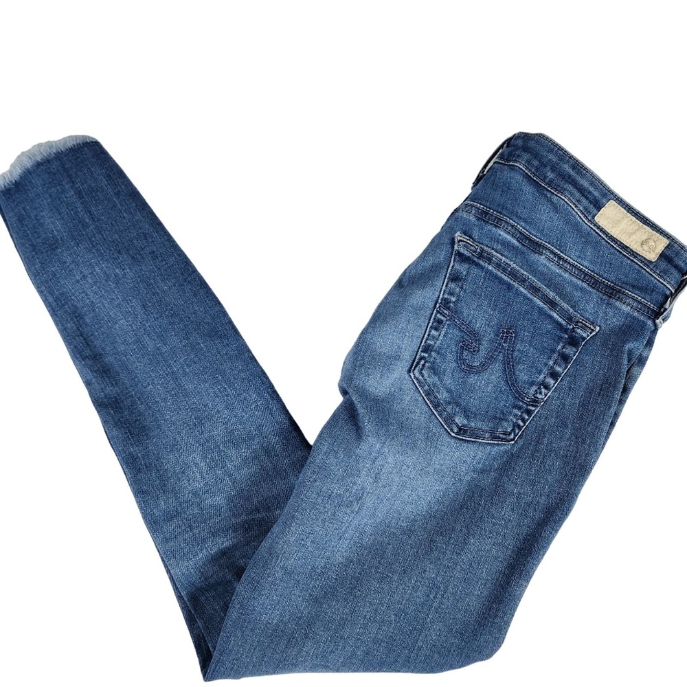 AG Adriano Goldschmied Womens Super Skinny Ankle Jeans Size 27R Blue Made in USA